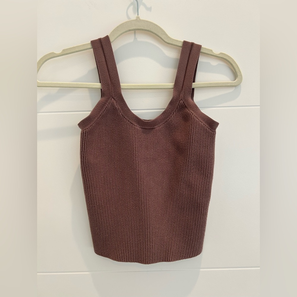 Abercrombie & Fitch Mocha Brown Ribbed Knit Tank Top Size XS